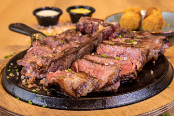 Typical colombian food and drinks, blue term meats