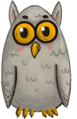 Christmas collection. Christmas owl bird, isolated