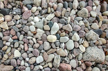 Beach cobbles cloesup view