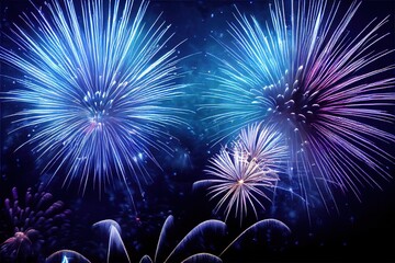 blue fireworks in the night sky