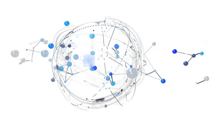 Digital technology background. Network connection dots and lines.