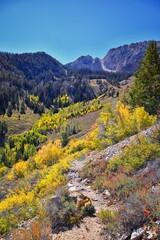 Fototapeta na wymiar Deseret Peak Wilderness Stansbury Mountains by Oquirrh Mountain Range Rocky Mountains, Utah. United States.