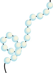 white christmas beads. Christmas decoration. New Year's garland.