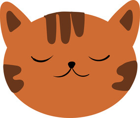 Ginger cat. The head of a cat. pet. The character is childish. flat cartoon style