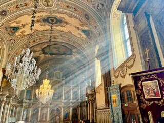 Fototapeta na wymiar Serbian orthodox Episcopal Church in Timisoara