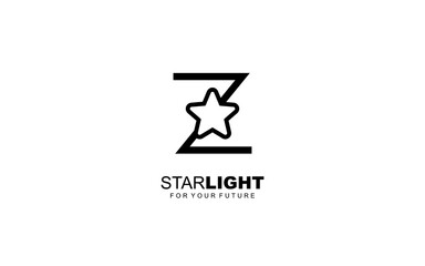Z logo star for branding company. letter template vector illustration for your brand.