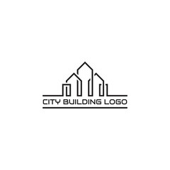 Building logo illustration vector graphic design in line art style. Good for brand, advertising, real estate, construction, house, home, and business card