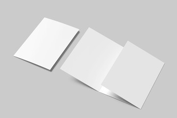 Minimalist a5 trifold brochure mockup