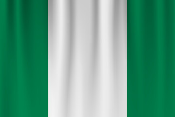 Vector flag of Nigeria. Nigeria waving flag background.