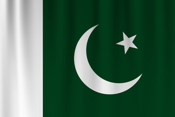 Vector flag of Pakistan. Pakistan waving flag background.