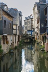 Fototapeta na wymiar Pont-Audemer, city in Normandy 