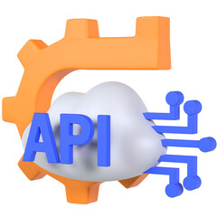 Obraz premium API 3D icon