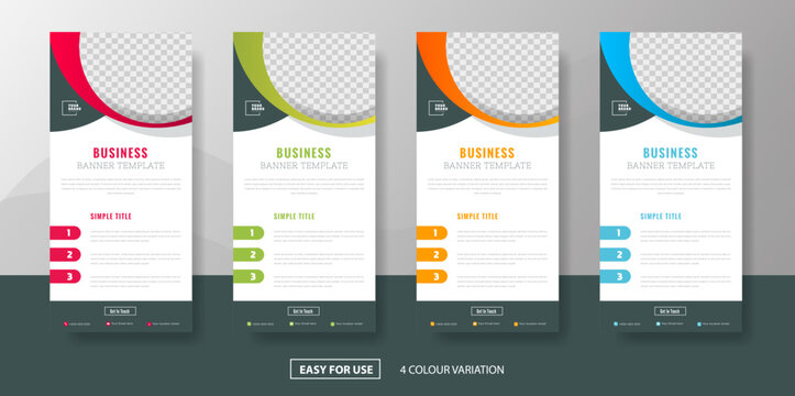 Business Set stand roll banner design template background