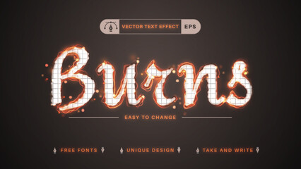 Fire Paper - Editable Text Effect, Font Style
