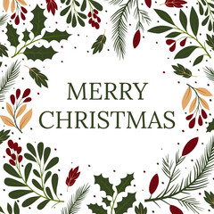 Floral christmas background with place for your text