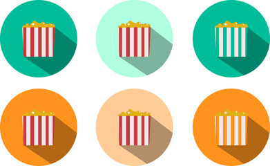 Set of social media and multimedia icon with different colors