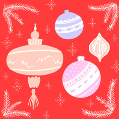 Set of christmas decorations