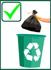 Recycling of the garbage isolated on white background