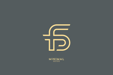 Alphabet letter FS, SF, FB, BF icon logo vector. - obrazy, fototapety, plakaty