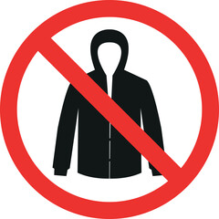 No Jacket sign. Please remove all head coverings. Forbidden Signs and Symbols.