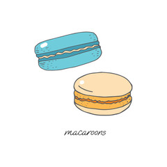 Fresh stuffed macaroons puff pastries