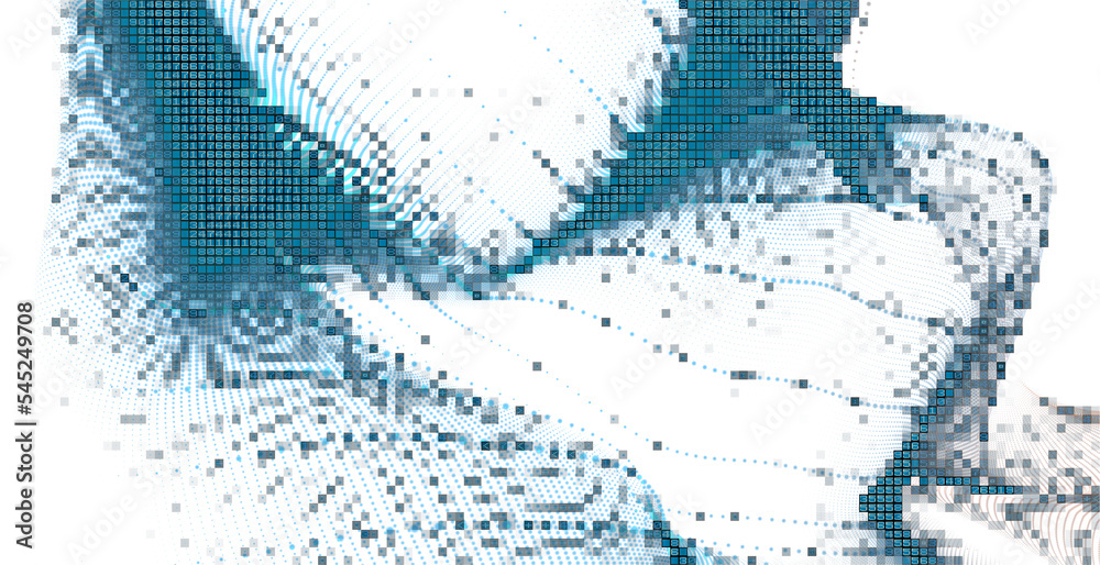 Wall mural telecommunication concept with abstract network structure
