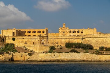 Fototapeta premium Fort Manoel over the sea in Valletta Malta