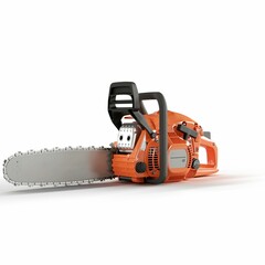 3d rendering of a chainsaw isolated on white background