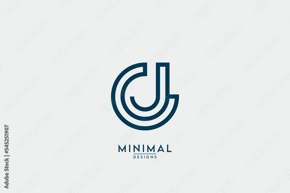 Poster Initial letter CJ, JC, C, J Logo Design Vector Template Element.