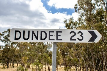 Directional Sign, Dundee 23 Km out near Emmaville, New South Wales, Australia