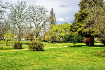 Landscape at the Park in Glen Innes, New South Wales, Australia on a cloudy day