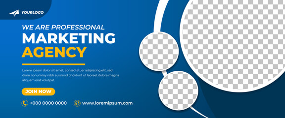 Live webinar horizontal banner template design