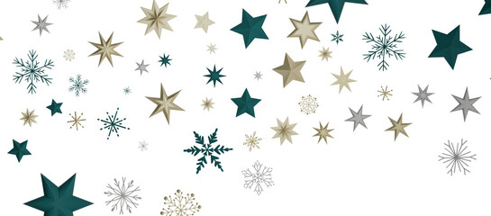 With Realistic Snowflakes Overlay On Light Silver Backdrop. Xmas Holidays