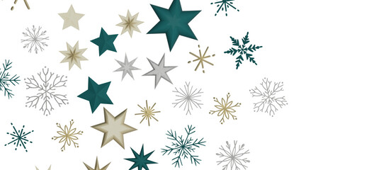 A gray whirlwind of golden snowflakes and stars. New