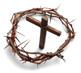 Wood cross and crows. Concept Jesus loves you,