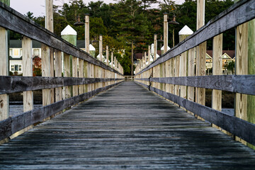 Obraz premium Dock over the Sheepscot River in Edgecomb, Maine