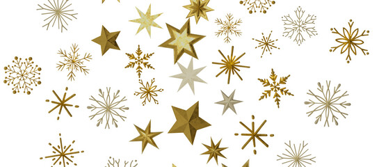 Fototapeta premium Holiday golden decoration, glitter frame isolated