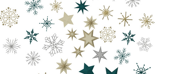 Holiday golden decoration, glitter frame isolated