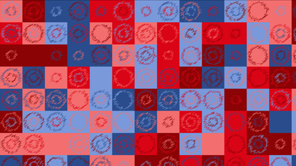 red, pink and blue geometric pattern, wallpaper for fabric, tile and tablecloth