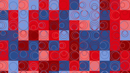 red, pink and blue geometric pattern, wallpaper for fabric, tile and tablecloth