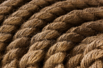  thick rope laid in a spiral close-up top view
