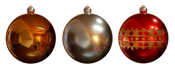 Bolas de navidad con fondo transparente PNG