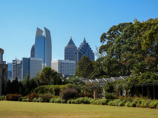 City skyline from the Atlanta Botanical Garden