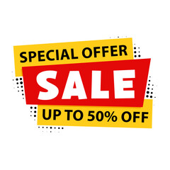 Colorful sale label. Vector illustration