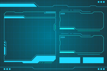 Blue abstract technology future interface hud control panel design.	