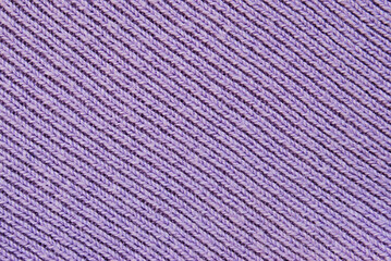 Soft purple color ribbed knit fabric pattern close up as background