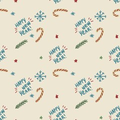seamless beige christmas pattern with