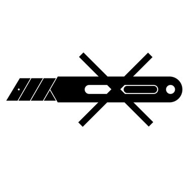 black utility knife icon clip art preview