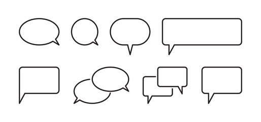 Chat bubble and speech bubble set flat illustration.	
