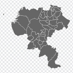 Blank map Cauca  Department of Colombia. High quality map Cauca with municipalities on transparent background for your web site design, logo, app, UI. Colombia.  EPS10.